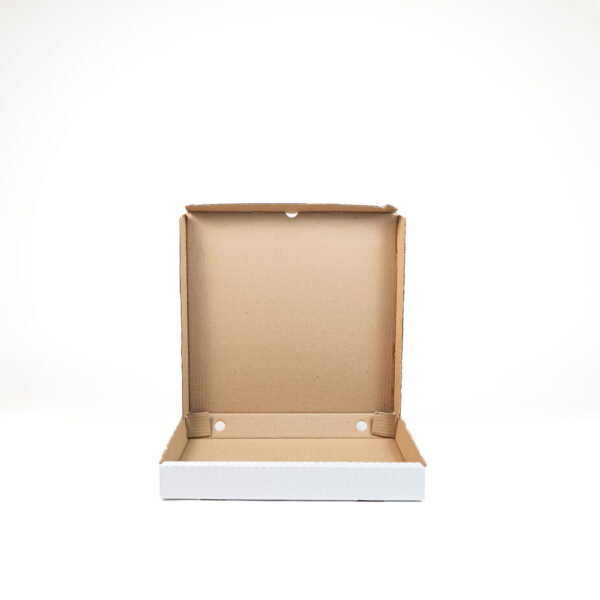 Caja de Pizza Blanca 16" (40.64 x 40.64 x 5 cms) cartón corrugado.