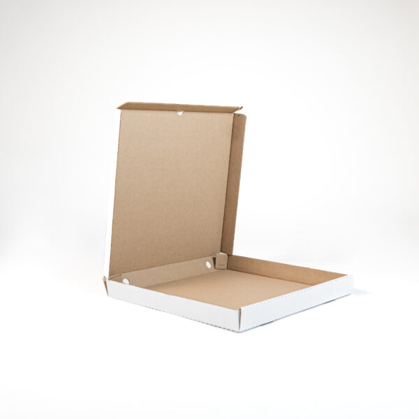 Caja de Pizza Blanca 18" (45.72 x 45.72 x 5 cms) cartón corrugado.