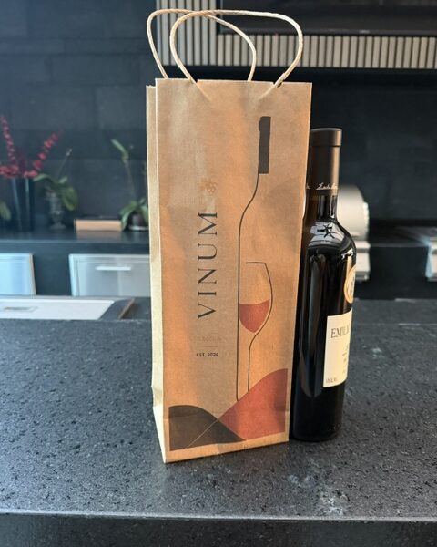 Bolsa kraft para botella de vino 34.5x13x9 cms